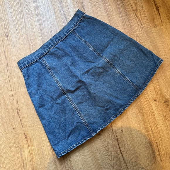 BDG Blue Denim Mini Skirt with Button Detail - Picture 3 of 4